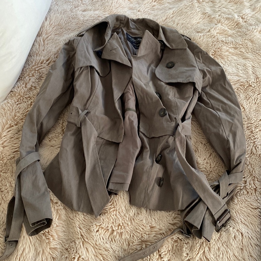 All saints cropped trench coat